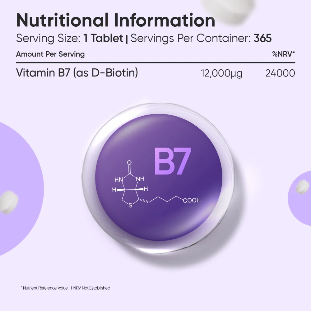 Biotin Vitamin B7 Tablets - Image 6