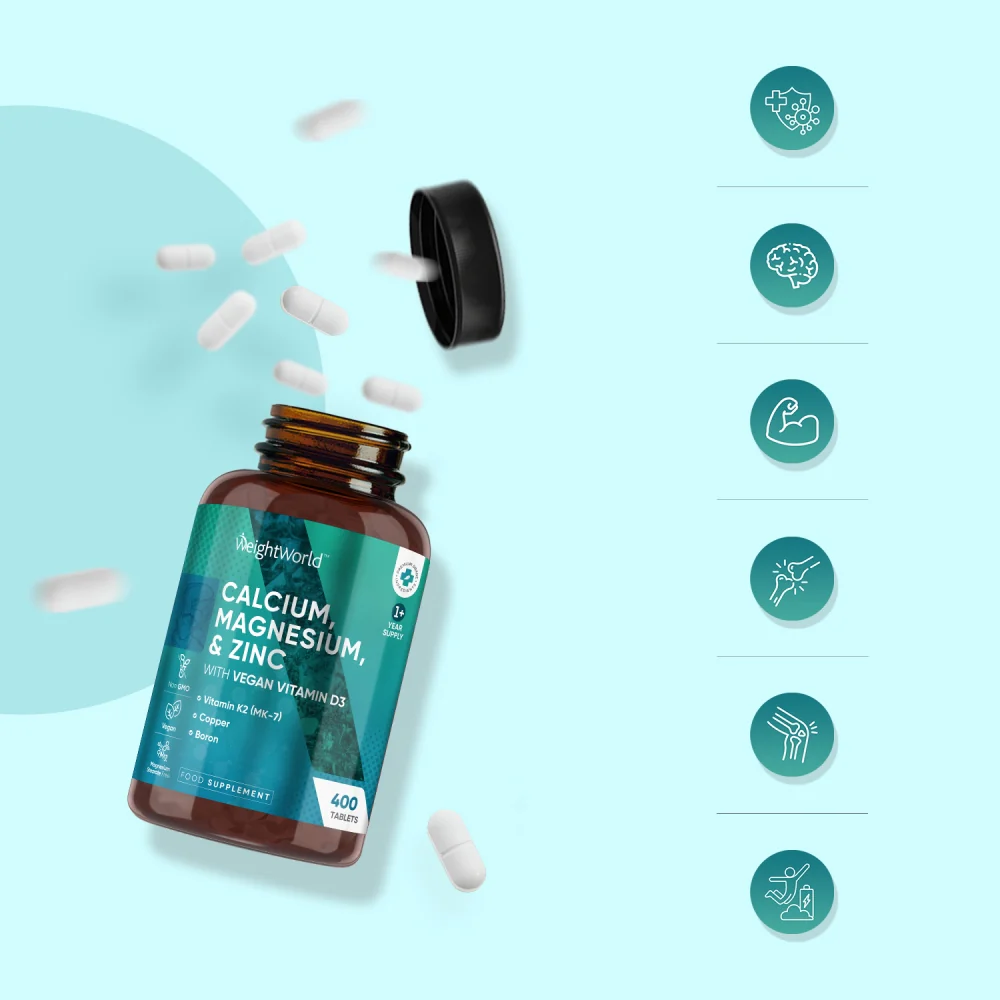 Calcium, Magnesium & Zinc With Vegan Vitamin D3 Tablets - Image 3