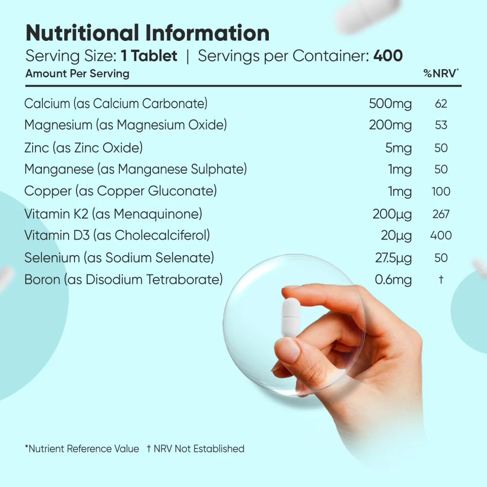 Calcium, Magnesium & Zinc With Vegan Vitamin D3 Tablets - Image 5