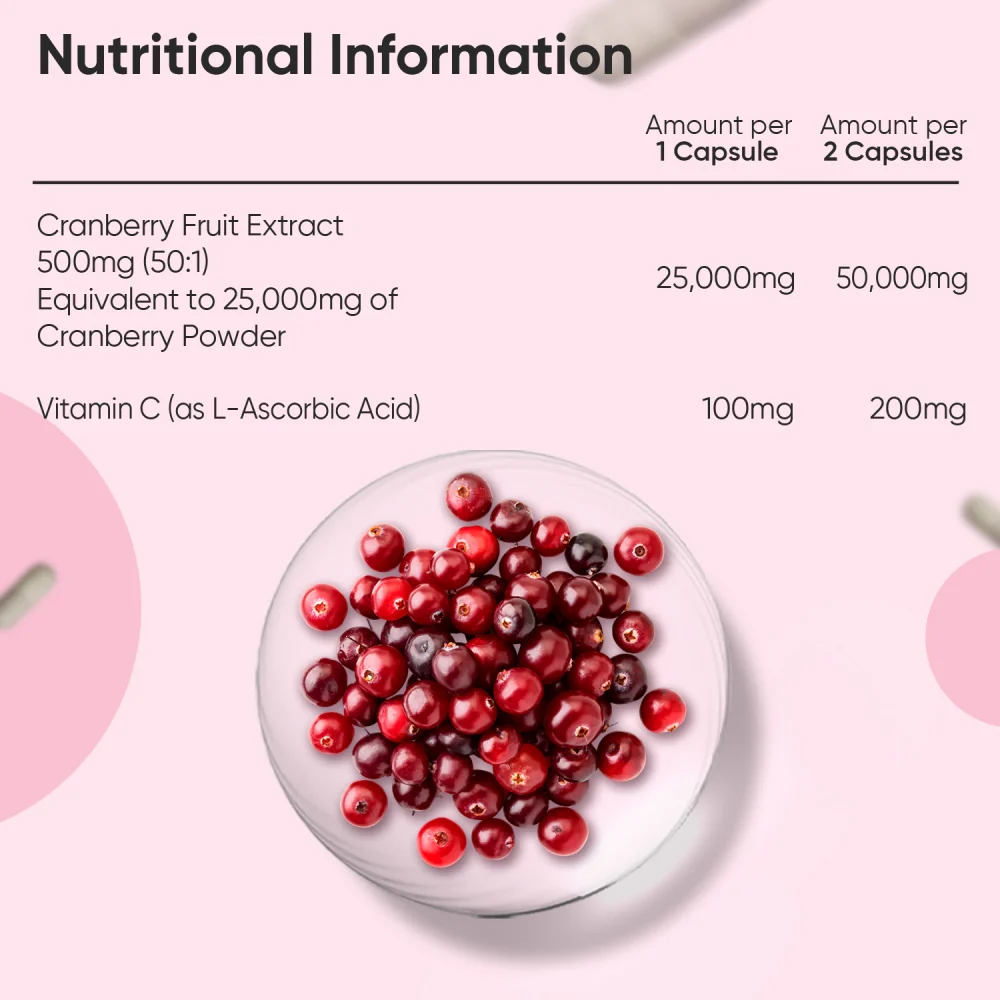 Cranberry With Vitamin C Capsules - Image 6