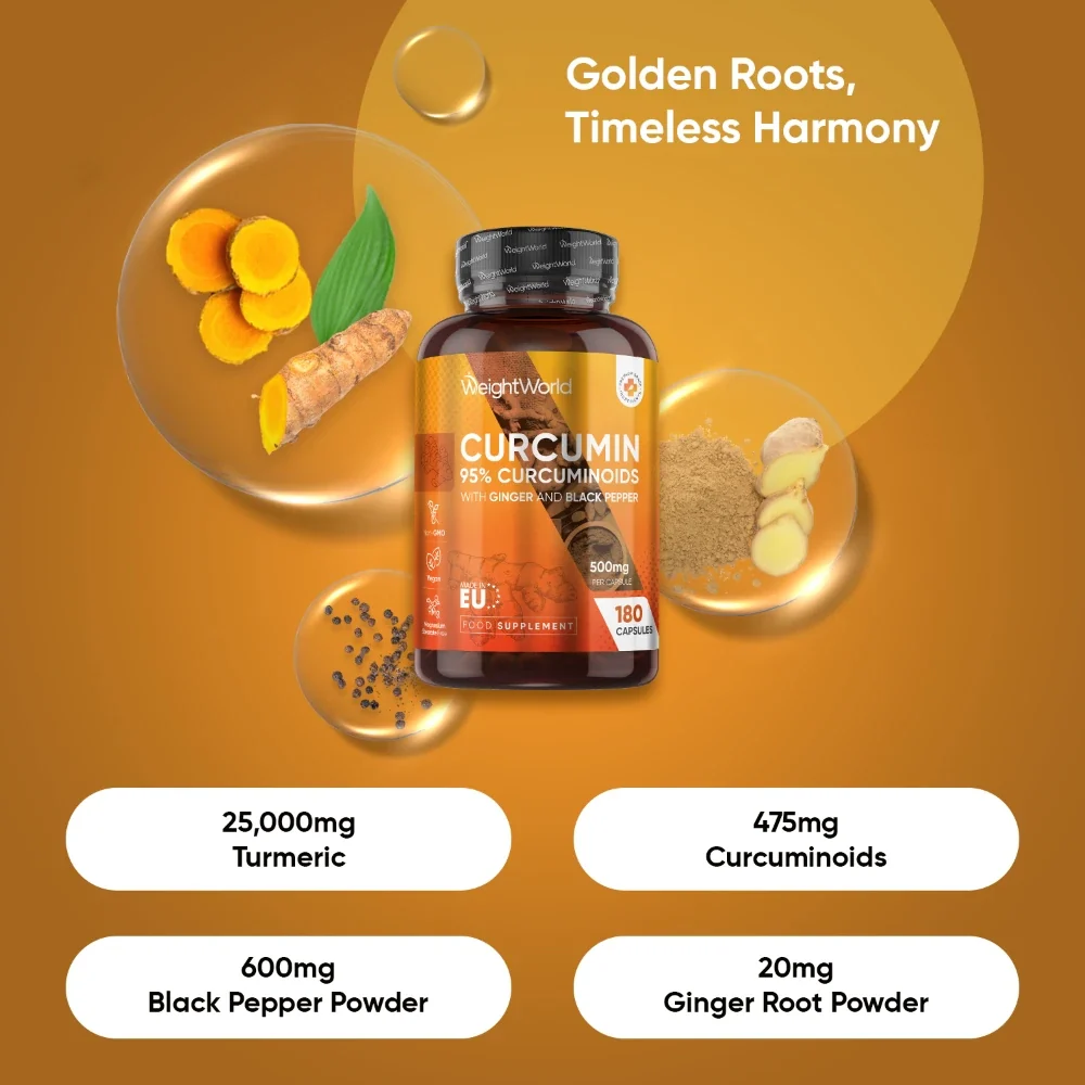 Curcumin with Ginger and Black Pepper Capsules - Image 2