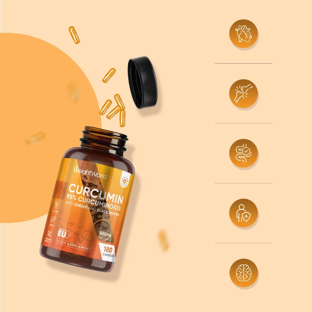 Curcumin with Ginger and Black Pepper Capsules - Image 3