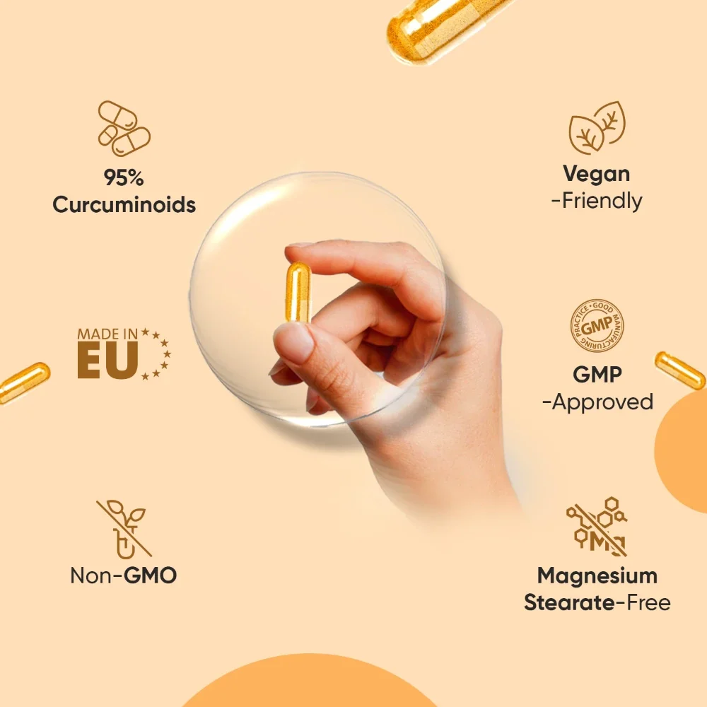 Curcumin with Ginger and Black Pepper Capsules - Image 4