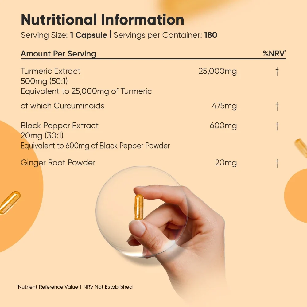 Curcumin with Ginger and Black Pepper Capsules - Image 6