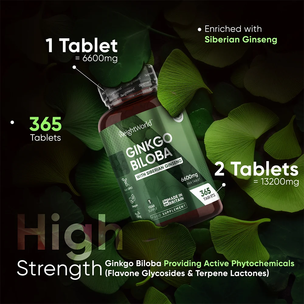Ginkgo Biloba With Siberian Ginseng Tablets - Image 2