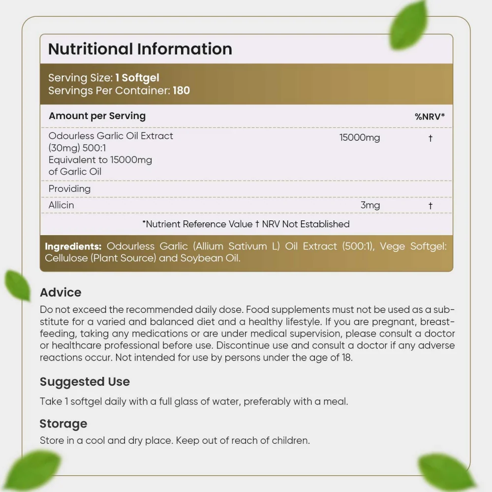 Odourless Garlic Oil Softgels - Image 6