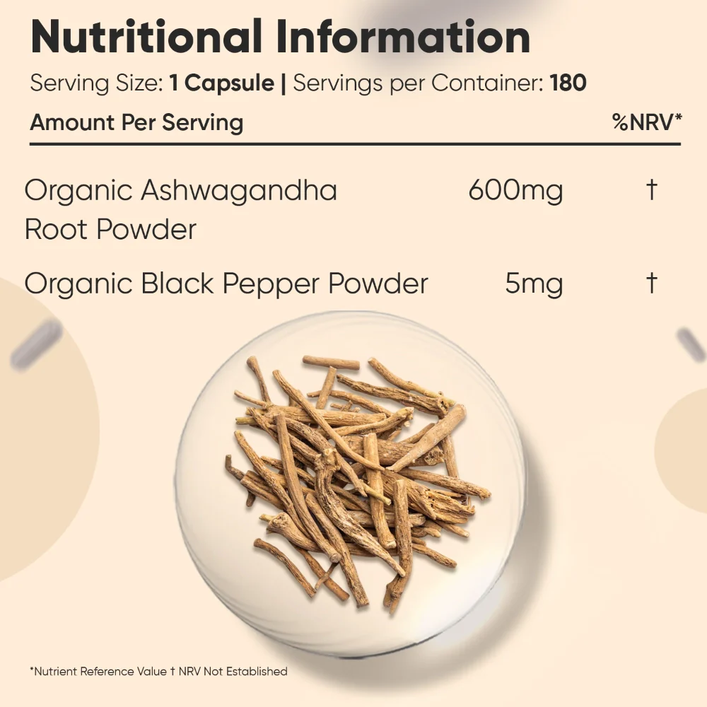 Organic Ashwagandha With Black Pepper Capsules - Image 6