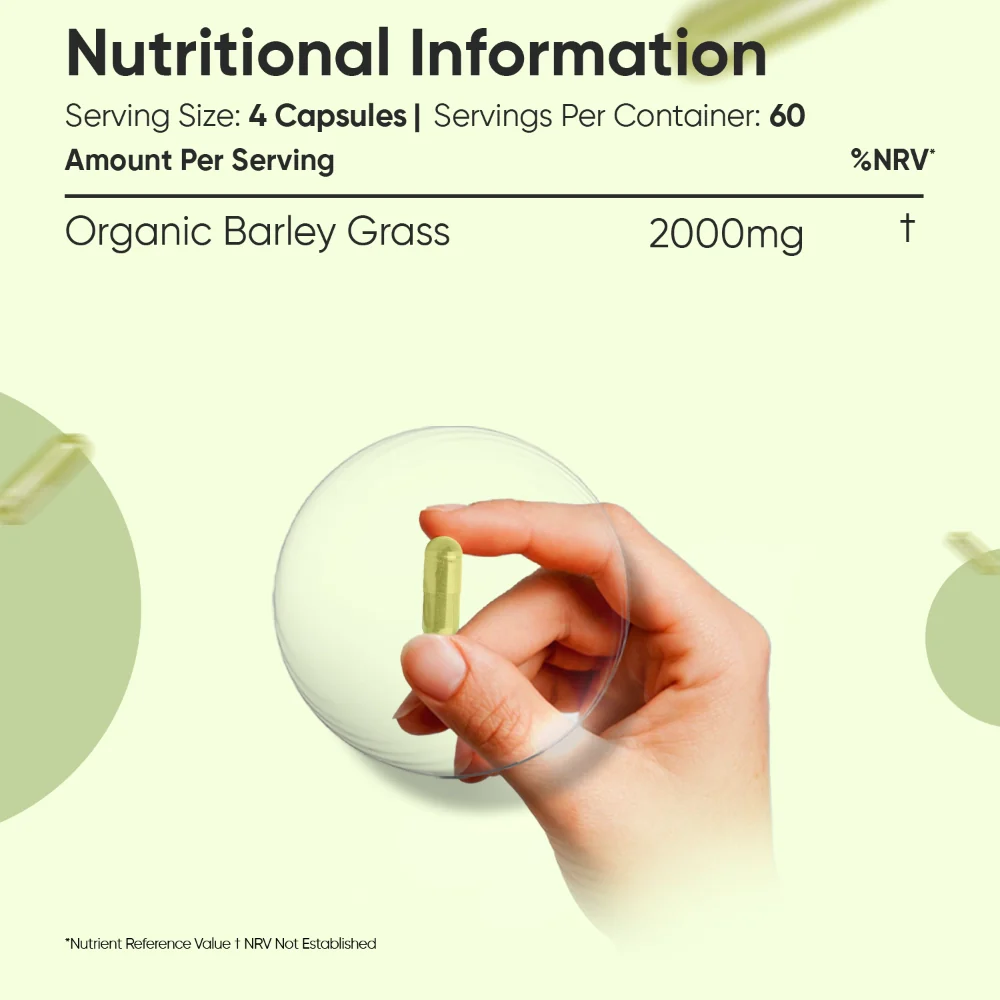 100% Certified Organic Barley Grass Capsules - Image 5