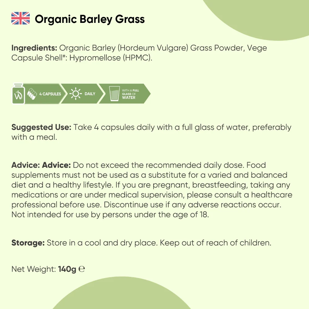 100% Certified Organic Barley Grass Capsules - Image 6