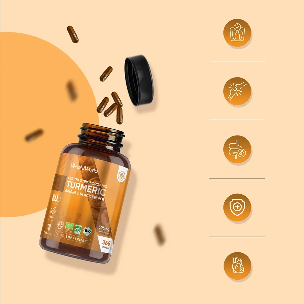 Organic Turmeric with Black Pepper & Ginger Capsules - Image 4