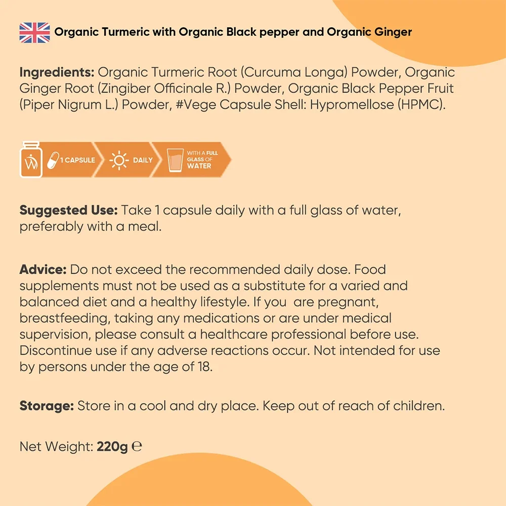 Organic Turmeric with Black Pepper & Ginger Capsules - Image 7