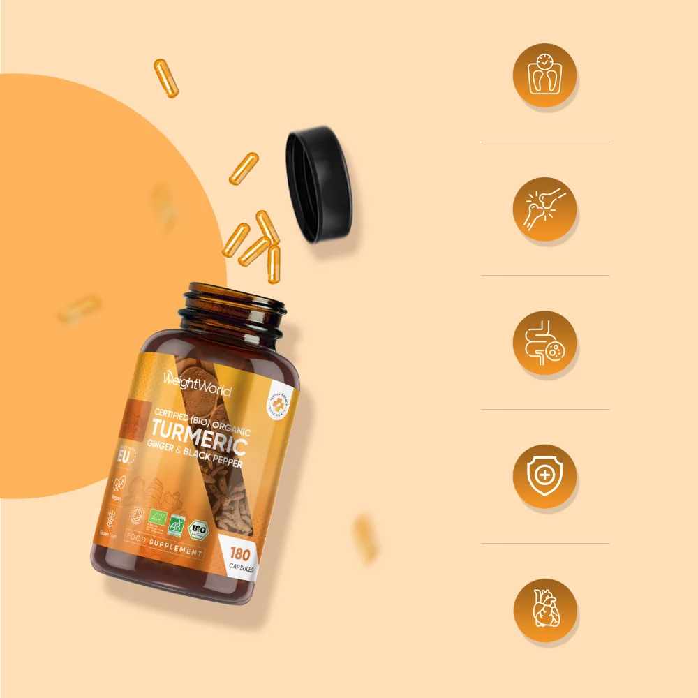 Organic Turmeric with Ginger & Black Pepper Capsules - Image 3
