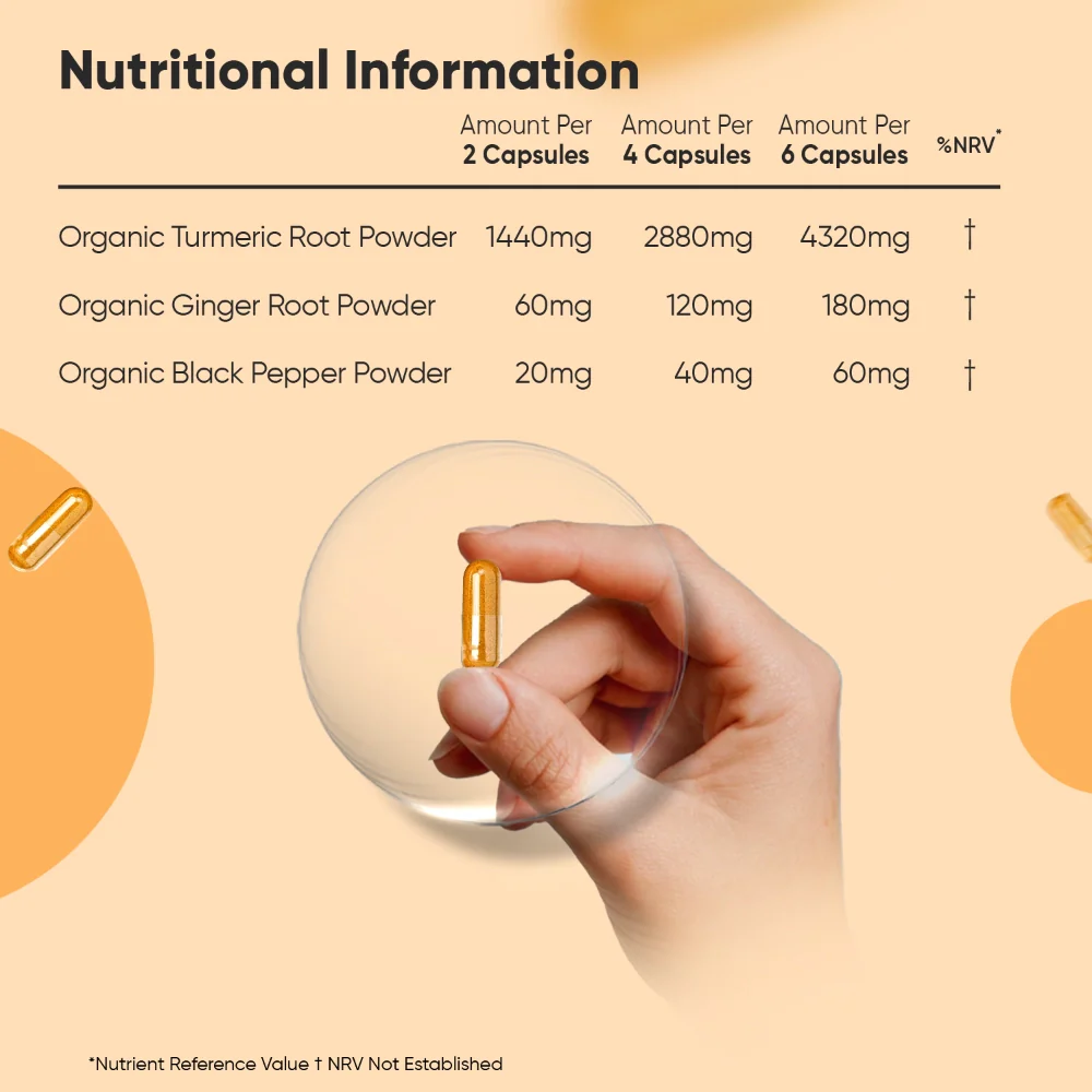Organic Turmeric with Ginger & Black Pepper Capsules - Image 6